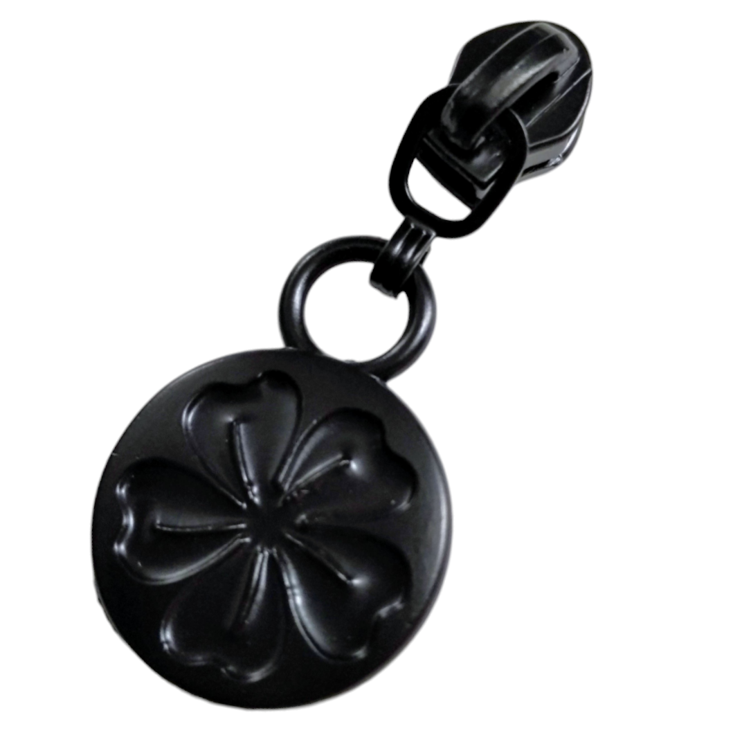 #3 Cherry Blossom Inlay Zipper Pulls in Matte Black at Atelier Fiber Arts