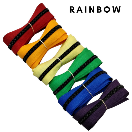 Zipper Bundle - Rainbow - 1m x 6 Atelier Fiber Arts