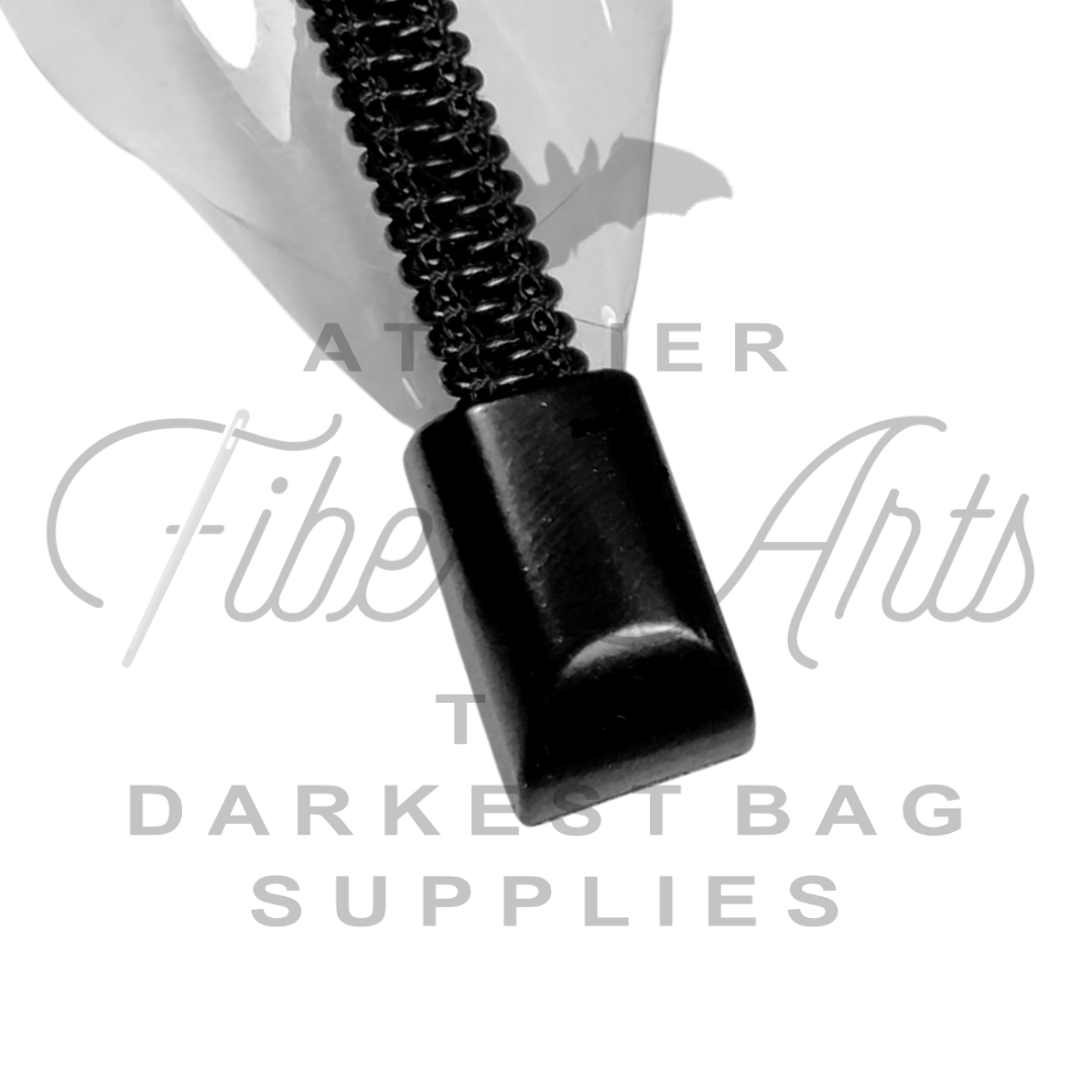 Zipper ends - MATTE BLACK at Atelier Fiber Arts