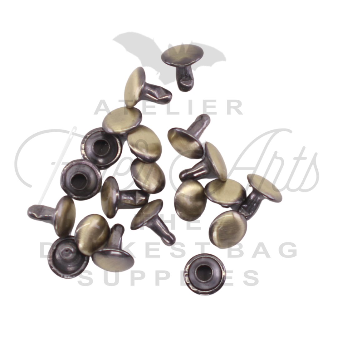 Rivets 8x8 BRUSHED BRASS - 10 sets at Atelier Fiber Arts