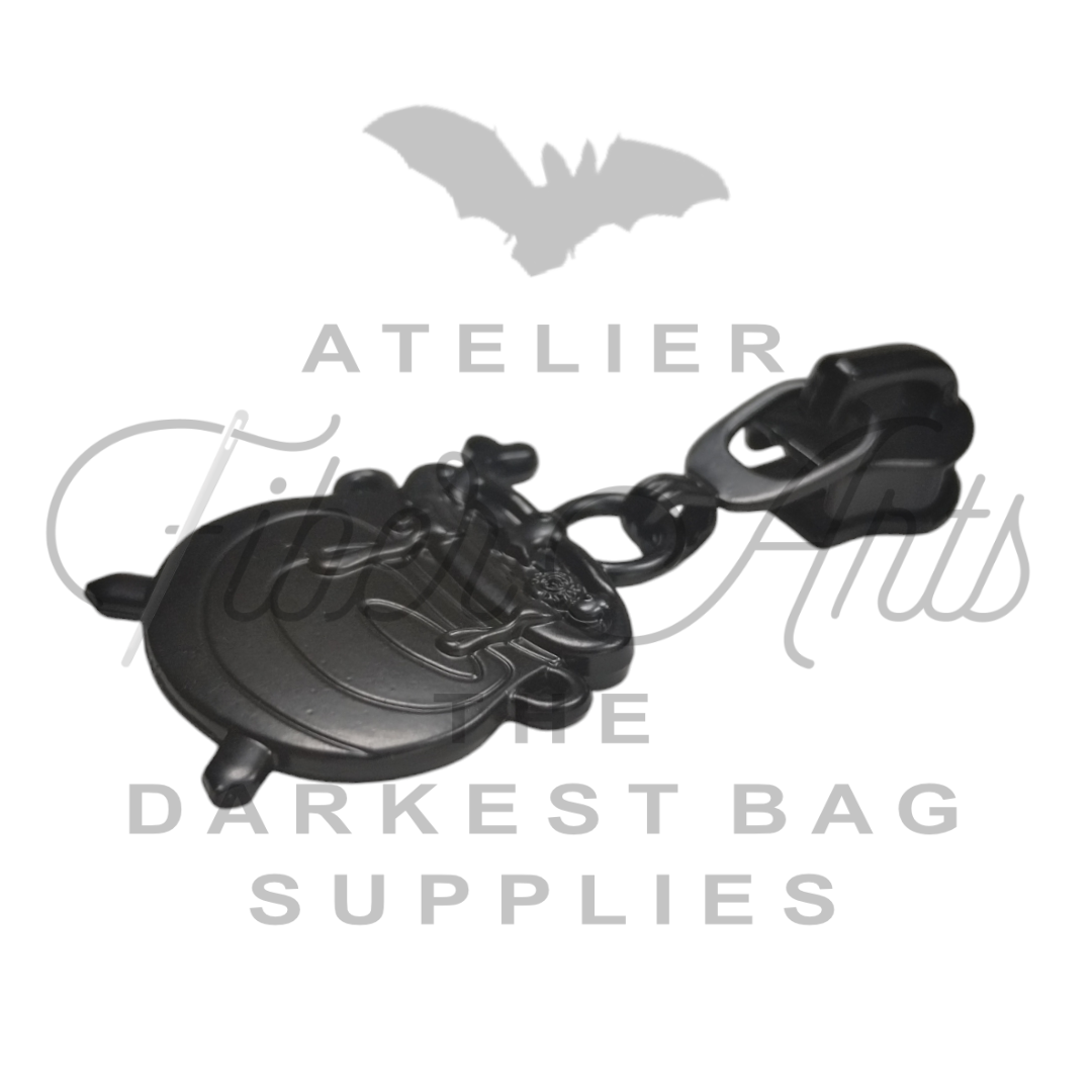 IN PRODUCTION #5 Cauldron Nylon Zipper Pulls in Matte Black at Atelier Fiber Arts