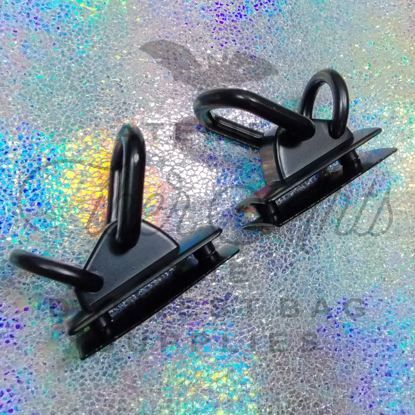 Double D-Ring Strap Anchors - Matte Black - 2 pcs at Atelier Fiber Arts