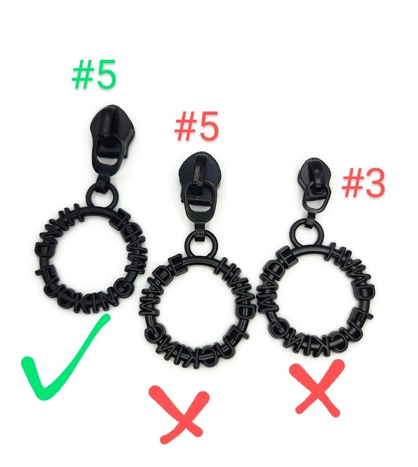 FLIPPED #3 Hand Ducking Made Nylon Zipper Pulls in Matte Black - 3pcs at Atelier Fiber Arts