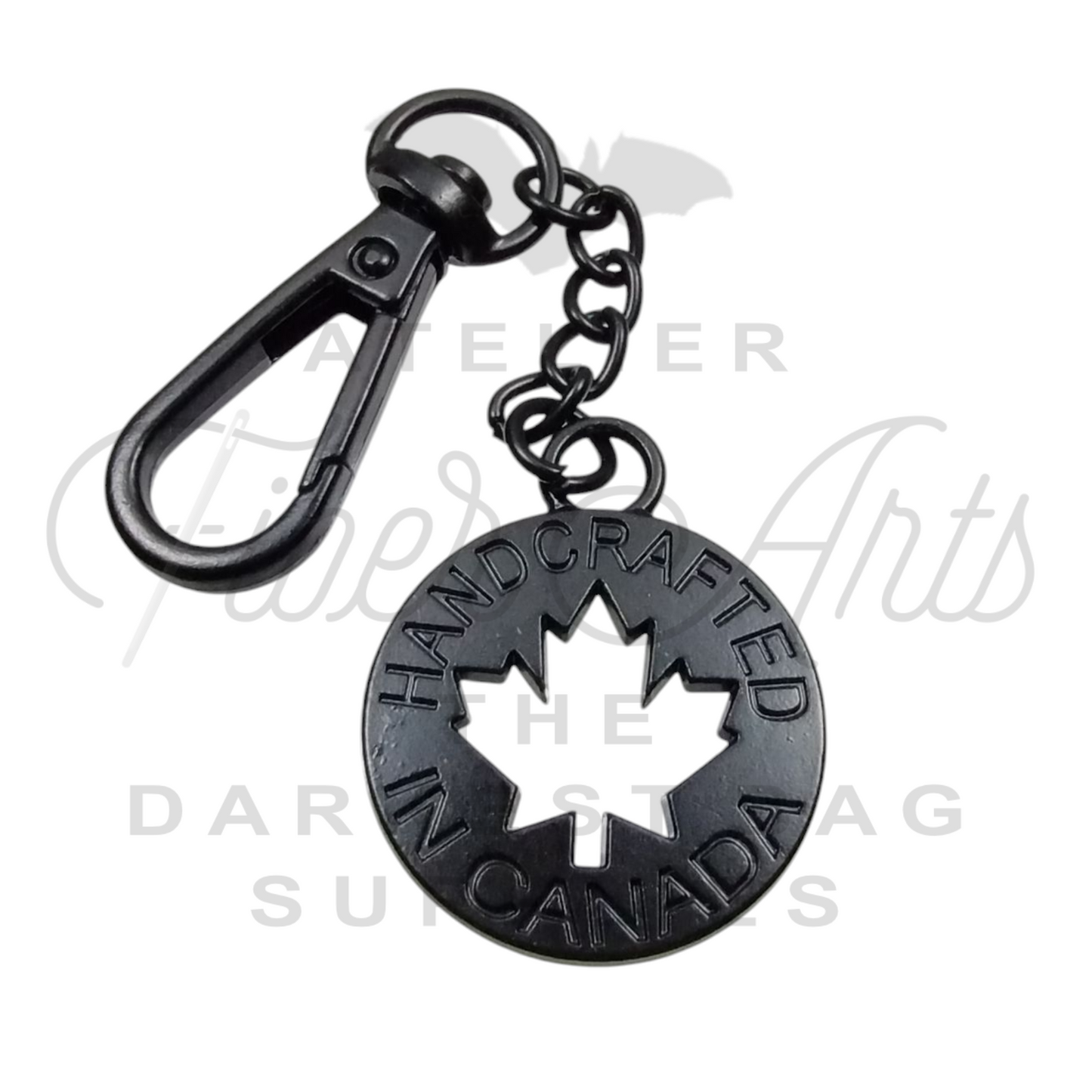 Handcrafted in Canada Keychain/Charm in Matte Black at Atelier Fiber Arts