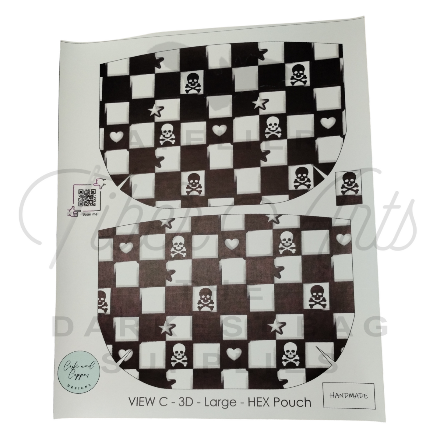 HEX Pouch View C 3D - Cut and Sew at Cork and Copper Designs