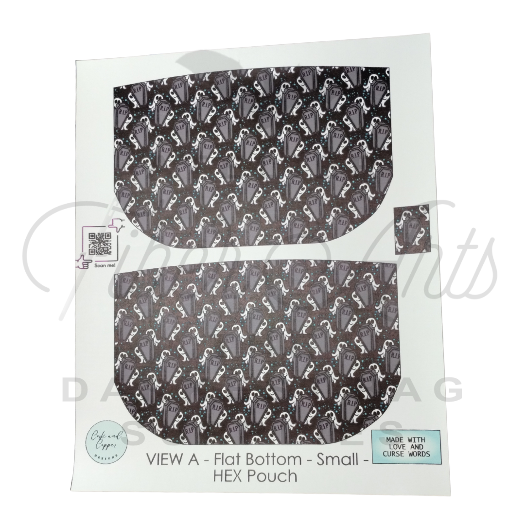 HEX Pouch View A Flat Bottom - Cut and Sew - Small - Smooth Finish - Boo at Cork and Copper Designs