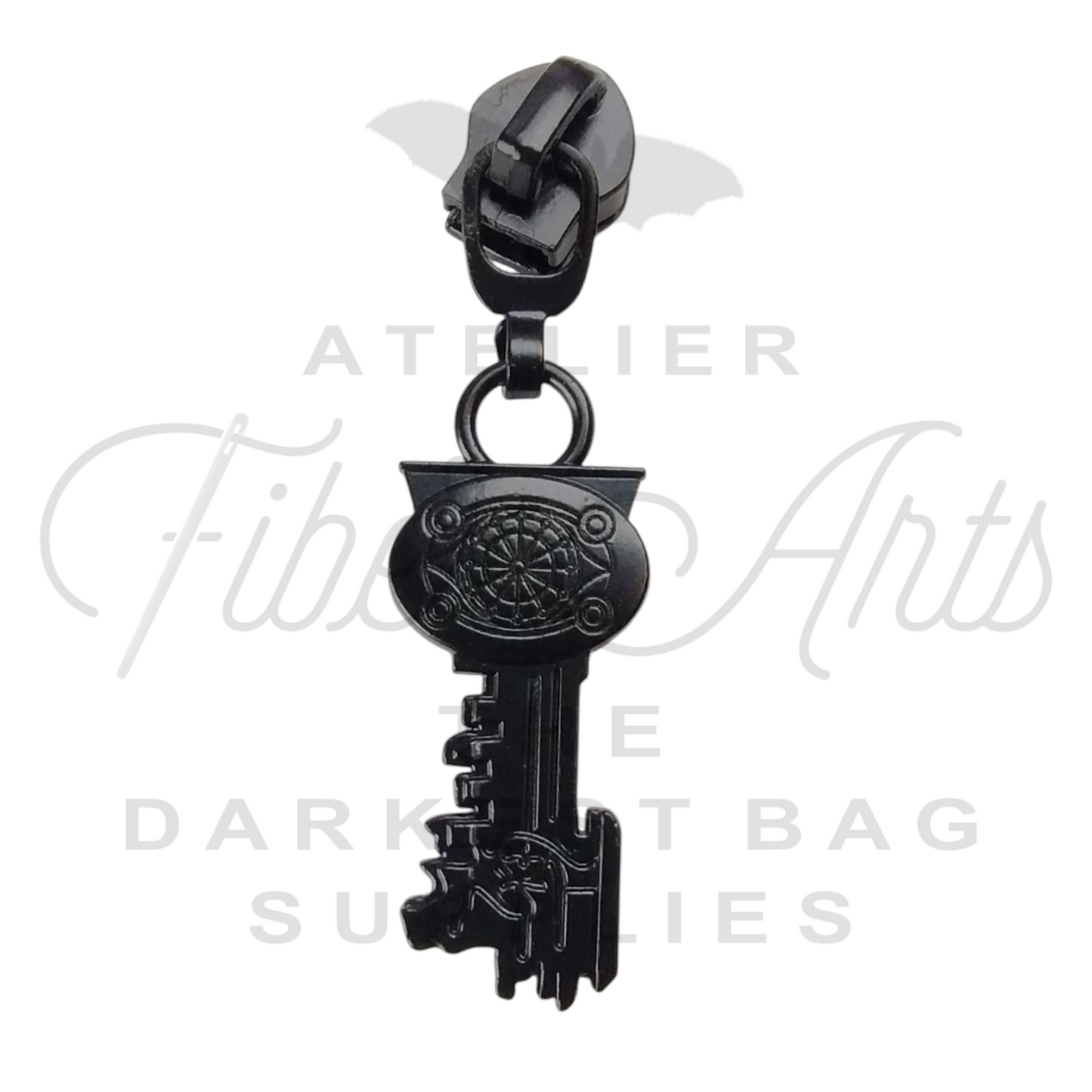 #5 Thir13en Hotel Key Zipper Pulls in Matte Black at Atelier Fiber Arts