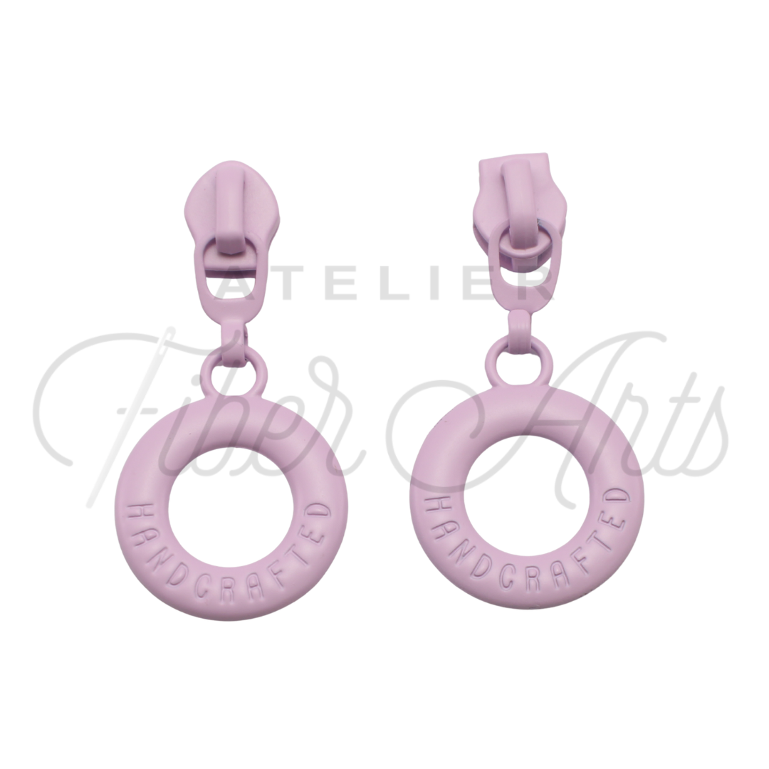 #5 Lifesaver Handcrafted Zipper Pull in Lilac at Atelier Fiber Arts