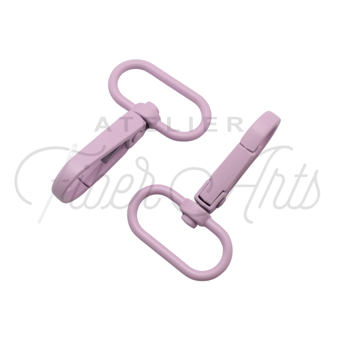 Swivel Hooks - Oval Bottom - 25mm (1in) - Lilac - 2 pcs at Atelier Fiber Arts