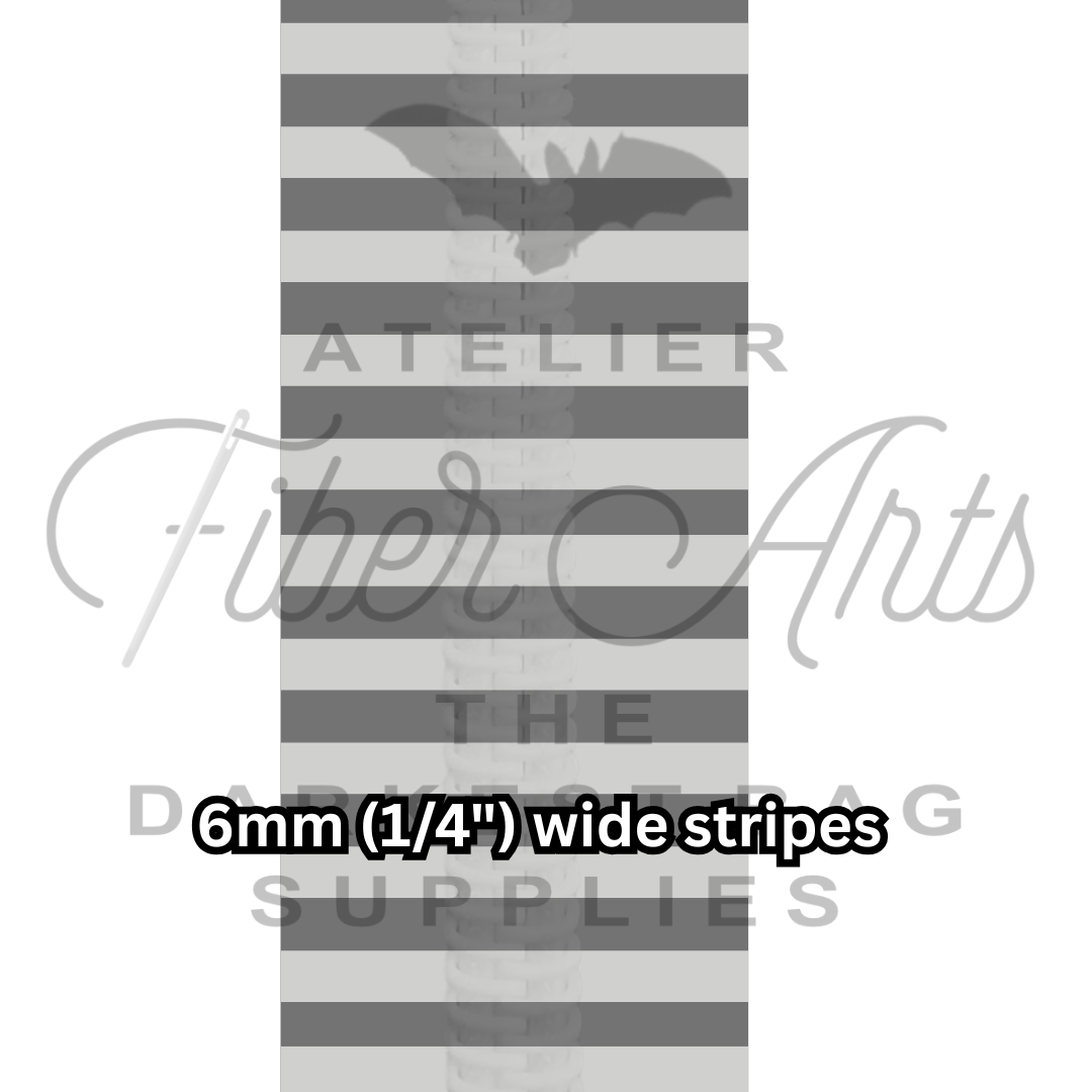 PRE-SALE #5 Zipper - Light and Dark Grey Stripes - DTM Teeth at Atelier Fiber Arts