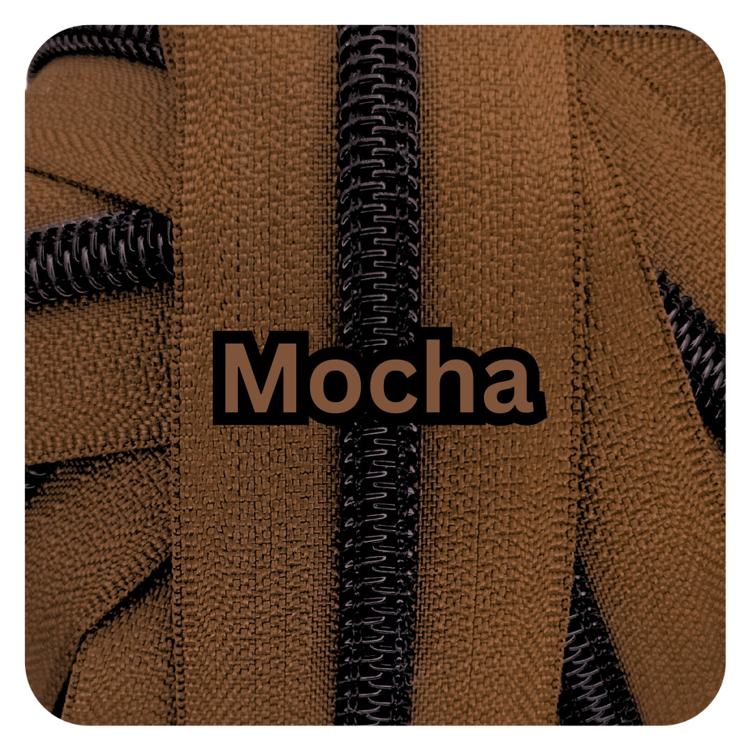 #5 Zipper - Mocha - by the meter - Black Teeth at Atelier Fiber Arts