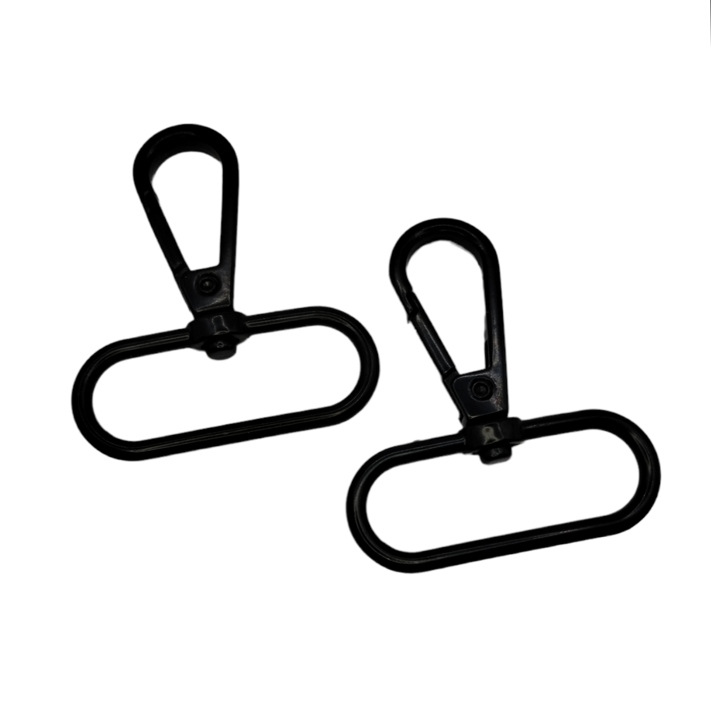 Swivel Hooks - Oval Bottom - 38mm (1 1/2in) - Matte Black - 2 pcs at Atelier Fiber Arts