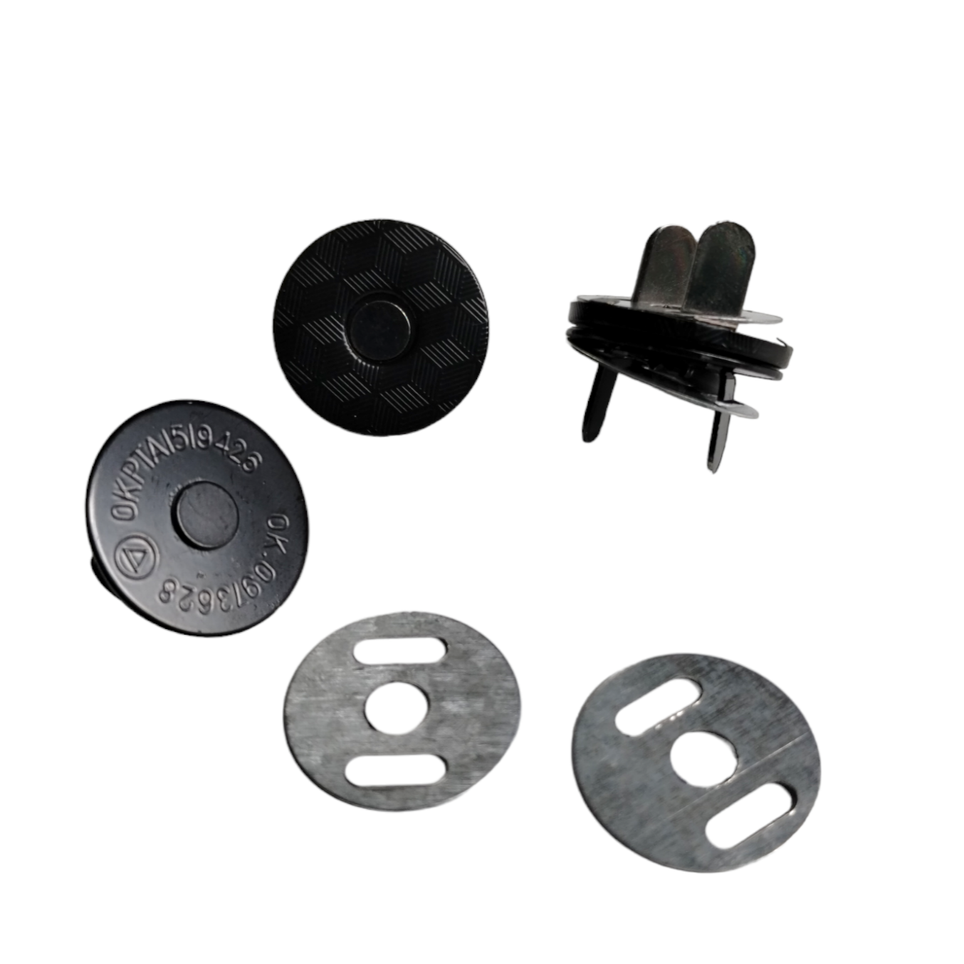 Magnetic Snap Slim 18mm - Matte Black - 2 sets at Atelier Fiber Arts