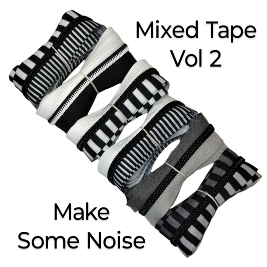 Zipper Bundle - MIX TAPE - VOL 2 - Make Some Noise - 1m x 6pcs Atelier Fiber Arts