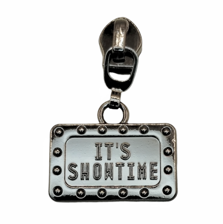 #5 BJ It's Showtime! Nylon Zipper Pulls in Gunmetal - 3pcs at Atelier Fiber Arts