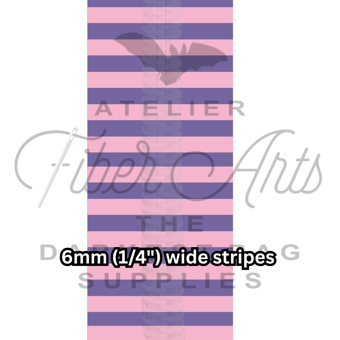 PRE-SALE #5 Zipper - Pink and Purple Stripes - DTM Teeth at Atelier Fiber Arts