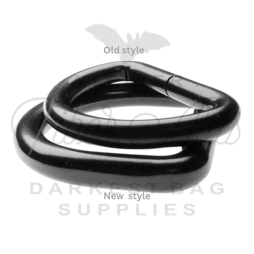THICC(est) D-rings - 25mm (1inch) - MATTE BLACK - 2PCS at Atelier Fiber Arts