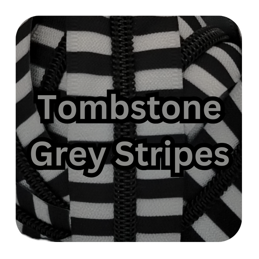#5 Zipper - Tombstone Grey Stripes - by the meter Atelier Fiber Arts