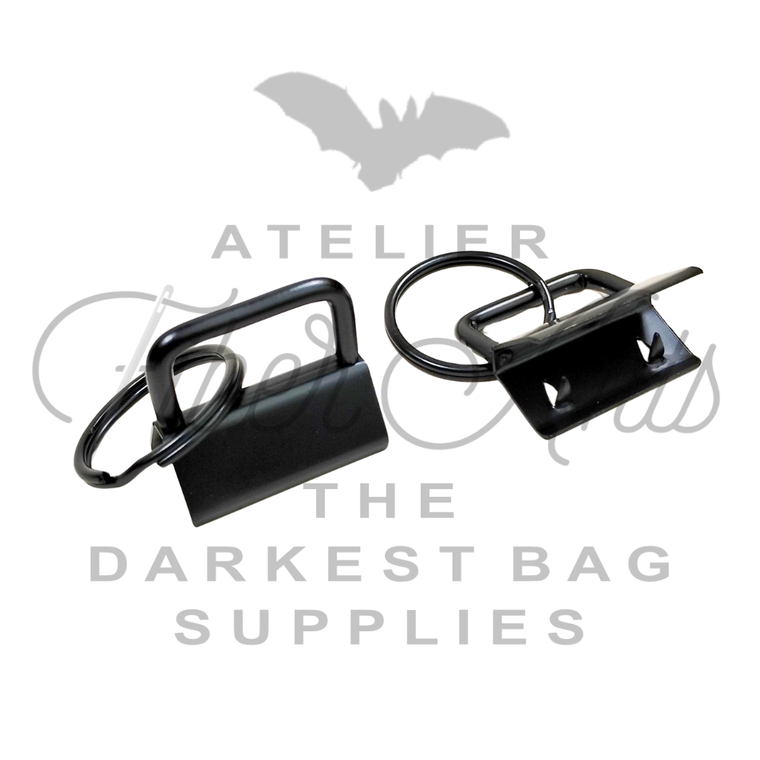 Key Fob Hardware with split ring - Matte Black - 25mm (1 inch) - 2