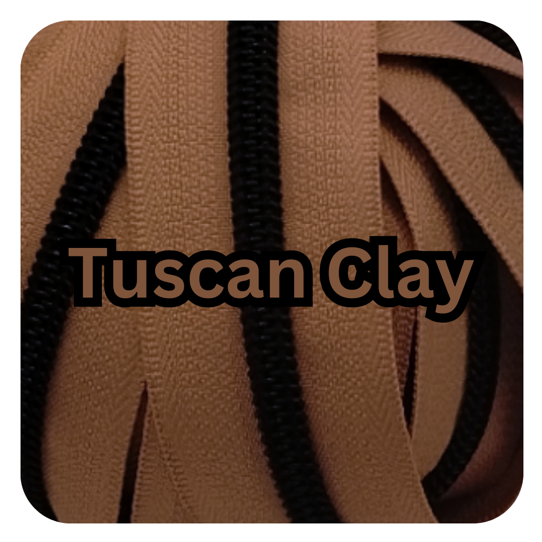 #5 Zipper - Tuscan Clay - by the meter - Black Teeth at Atelier Fiber Arts