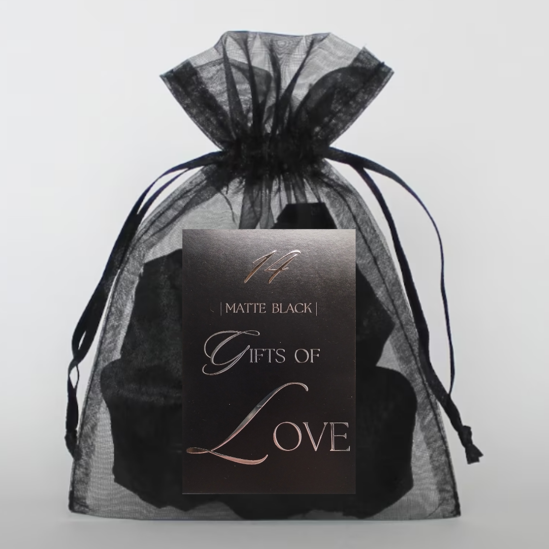 Matte black gift shop bags