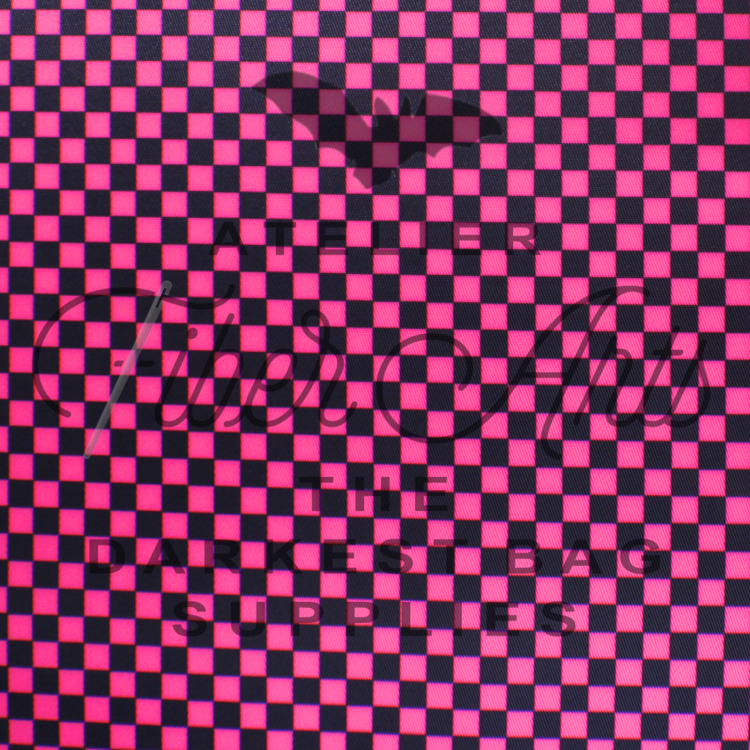 Waterproof Oxford - Hot Pink Checkerboard at Atelier Fiber Arts