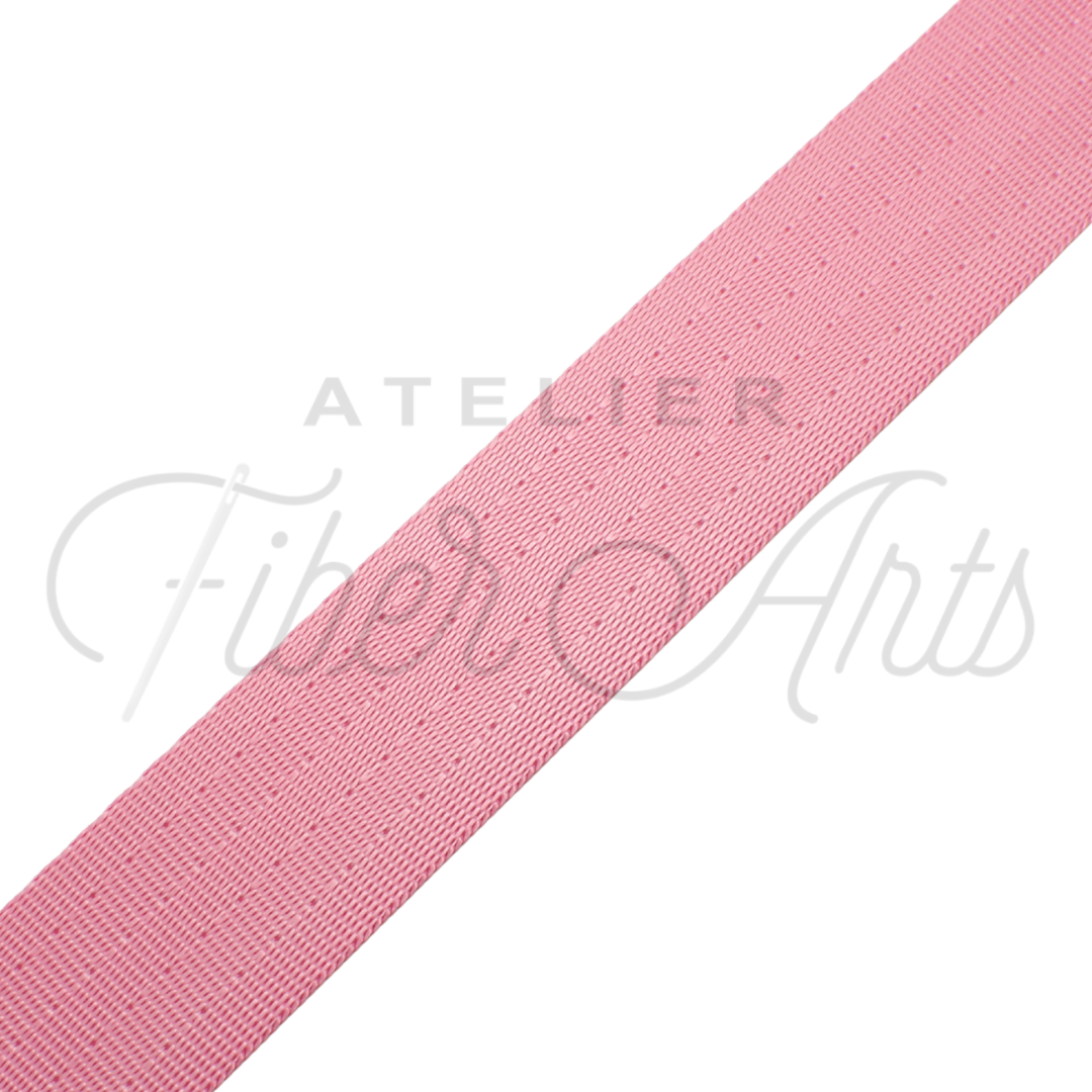 Webbing - LIGHT PINK - 25mm (1in) sold by the meter at Atelier Fiber Arts