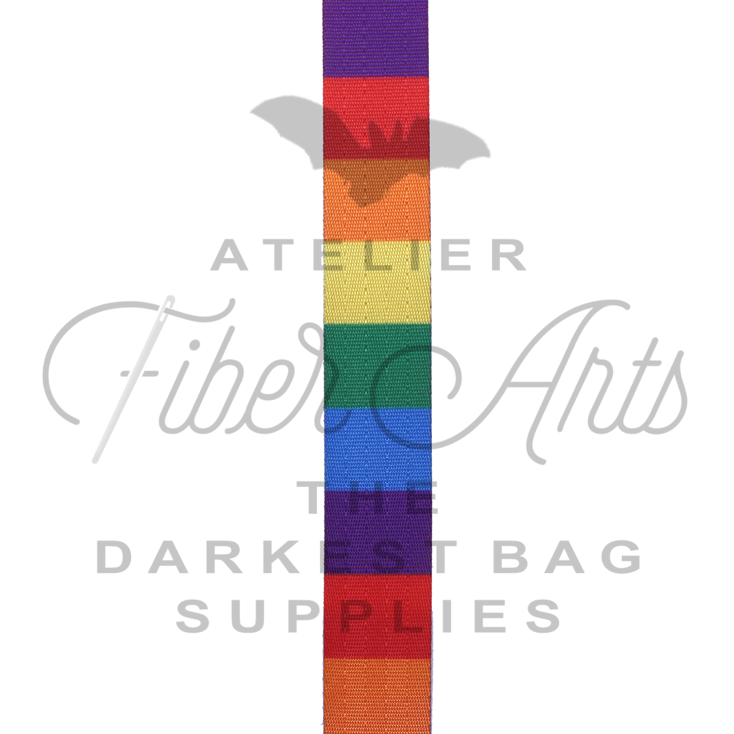 Webbing - Rainbow Stripes - 25mm (1in) sold by the meter at Atelier Fiber Arts