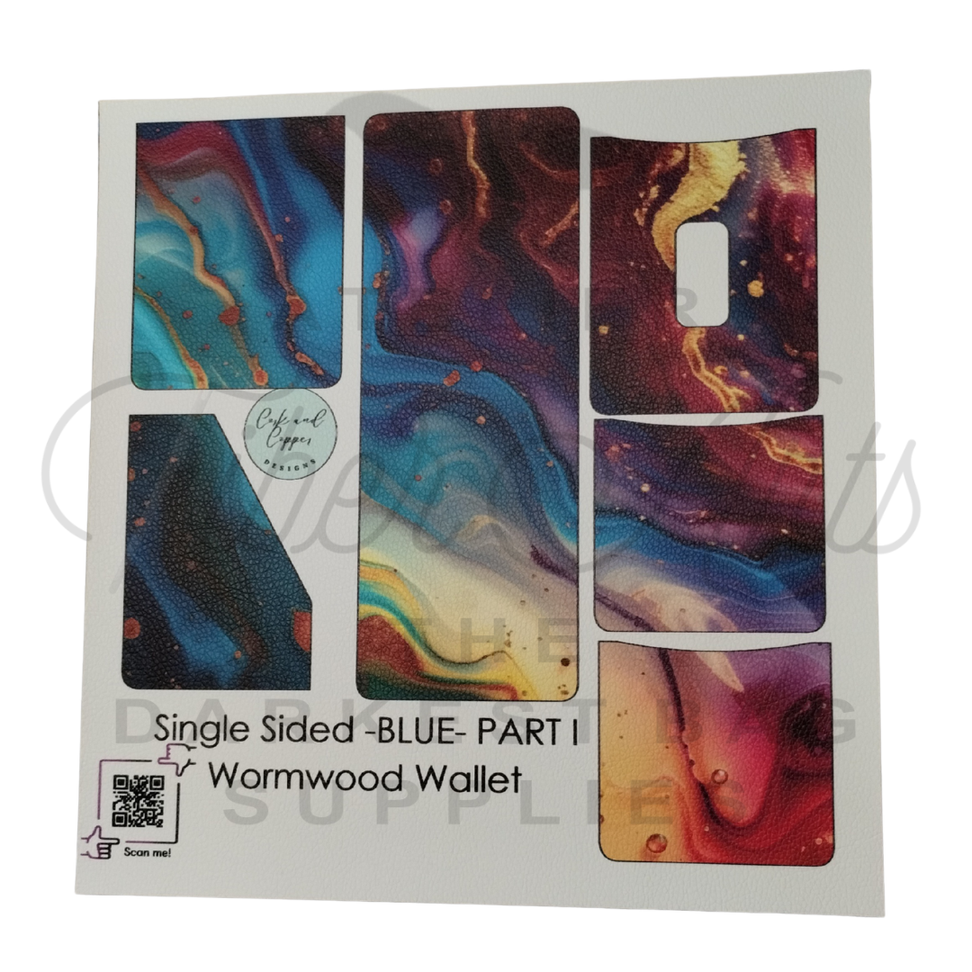 Wormwood Wallet - Cut and Sew - Single Sided - Part 1 - Litchi - Alcohol Ink 3 at Cork and Copper Designs