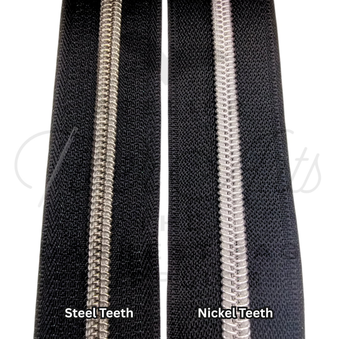 #5 Zipper - Black - Steel Teeth at Atelier Fiber Arts