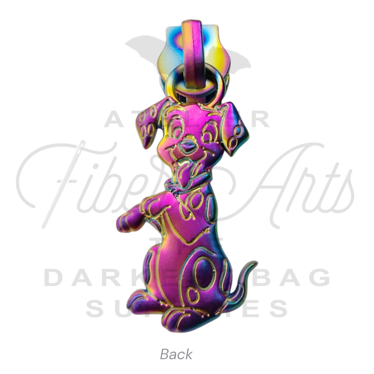 #5 Dalmation Zipper Pulls in Matte Rainbow at Atelier Fiber Arts