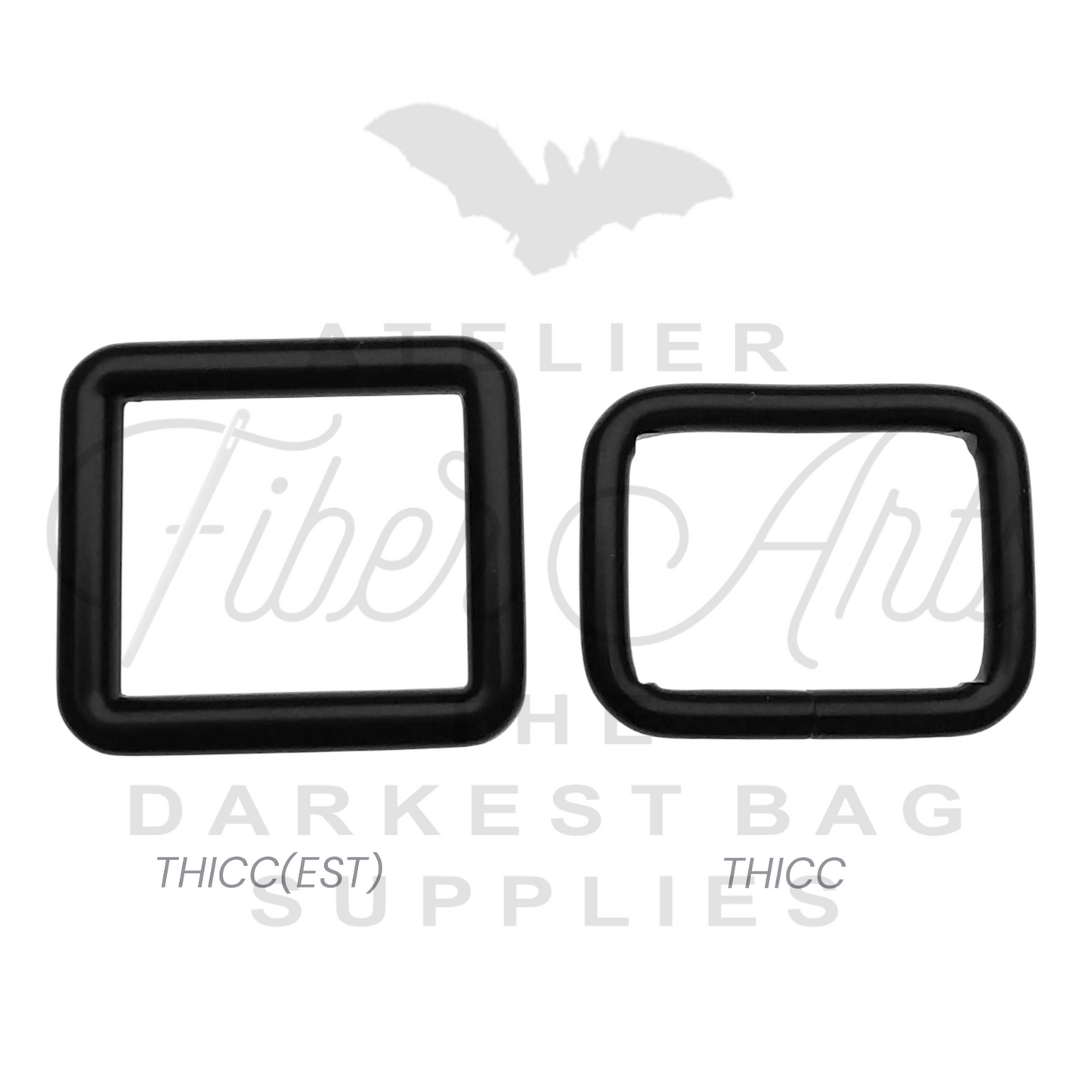 THICC(est) Rectangle Ring - 25mm (1inch) - MATTE BLACK - 2PCS at Atelier Fiber Arts