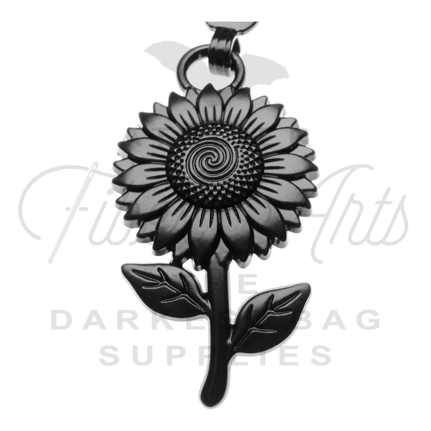 #5 Sunflower Zipper Pulls in Matte Black at Atelier Fiber Arts