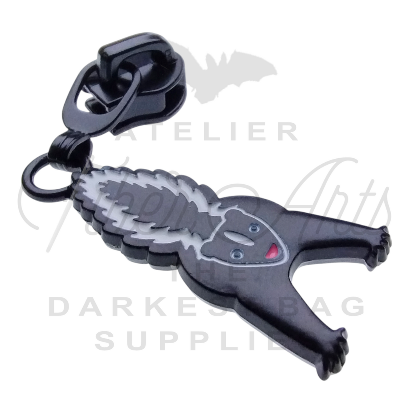 #5 Stinker Zipper Pulls in Matte Black and Enamel at Atelier Fiber Arts