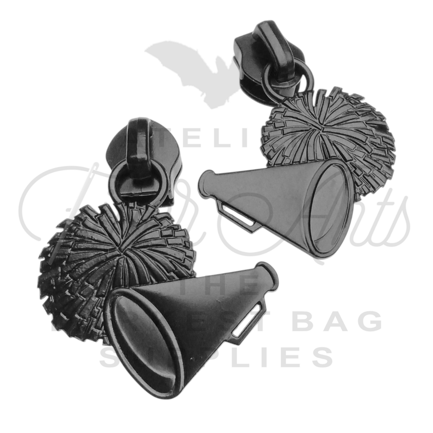 #5 Cheerleader Zipper Pulls in Matte Black at Atelier Fiber Arts