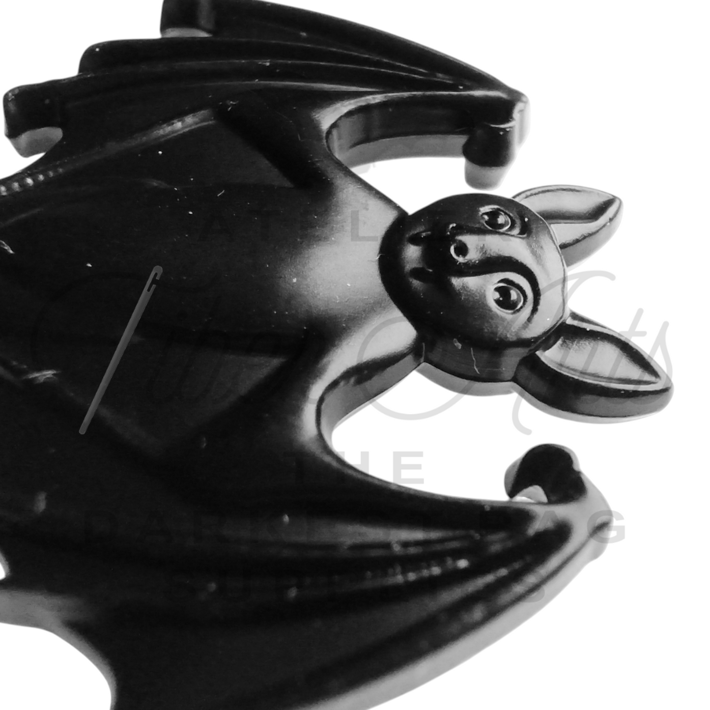 #5 Hanging Bat Zipper Pulls in Matte Black at Atelier Fiber Arts