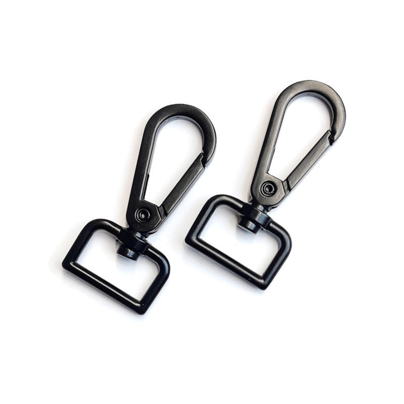 Swivel Hooks - Straight Bottom - 19mm (3/4in) - Matte Black - 2 pcs at Atelier Fiber Arts