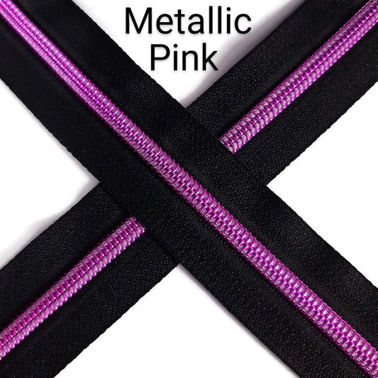 #5 Zipper - Metallic Pink - by the meter - LAST CHANCE Default Title Atelier Fiber Arts