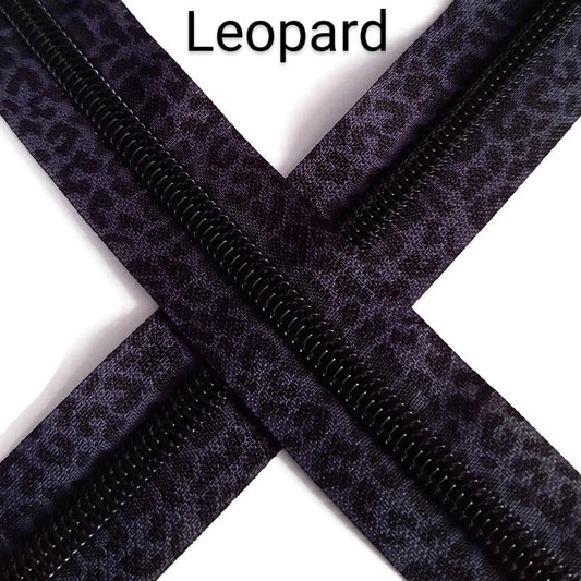 #5 Zipper - Leopard Print - by the meter - LAST CHANCE Atelier Fiber Arts