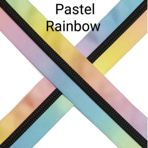 #3 Zipper - Pastel Rainbow - by the meter at Atelier Fiber Arts