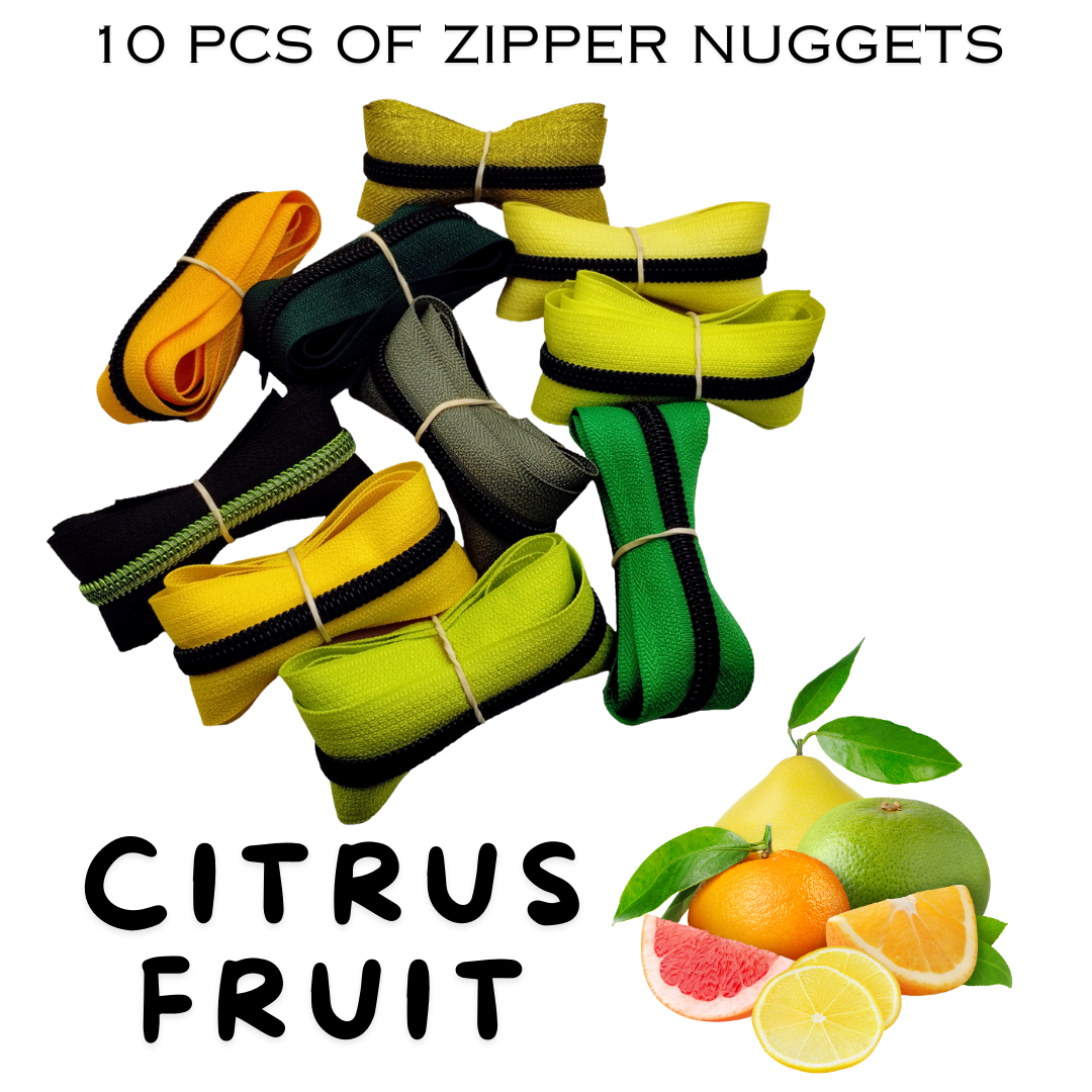 Zipper Nuggets Citrus Fruit - 10 pcs Atelier Fiber Arts