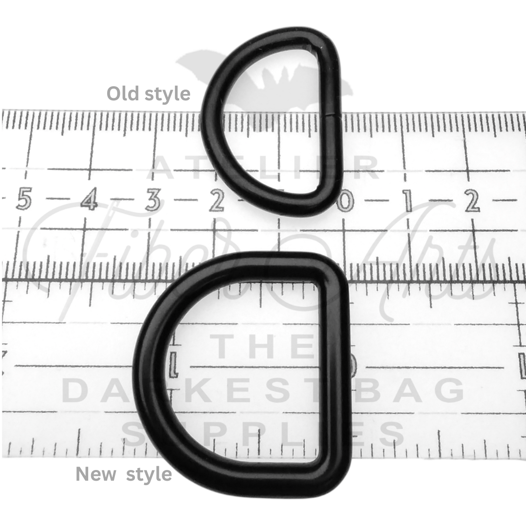 THICC(est) D-rings - 25mm (1inch) - MATTE BLACK - 2PCS at Atelier Fiber Arts