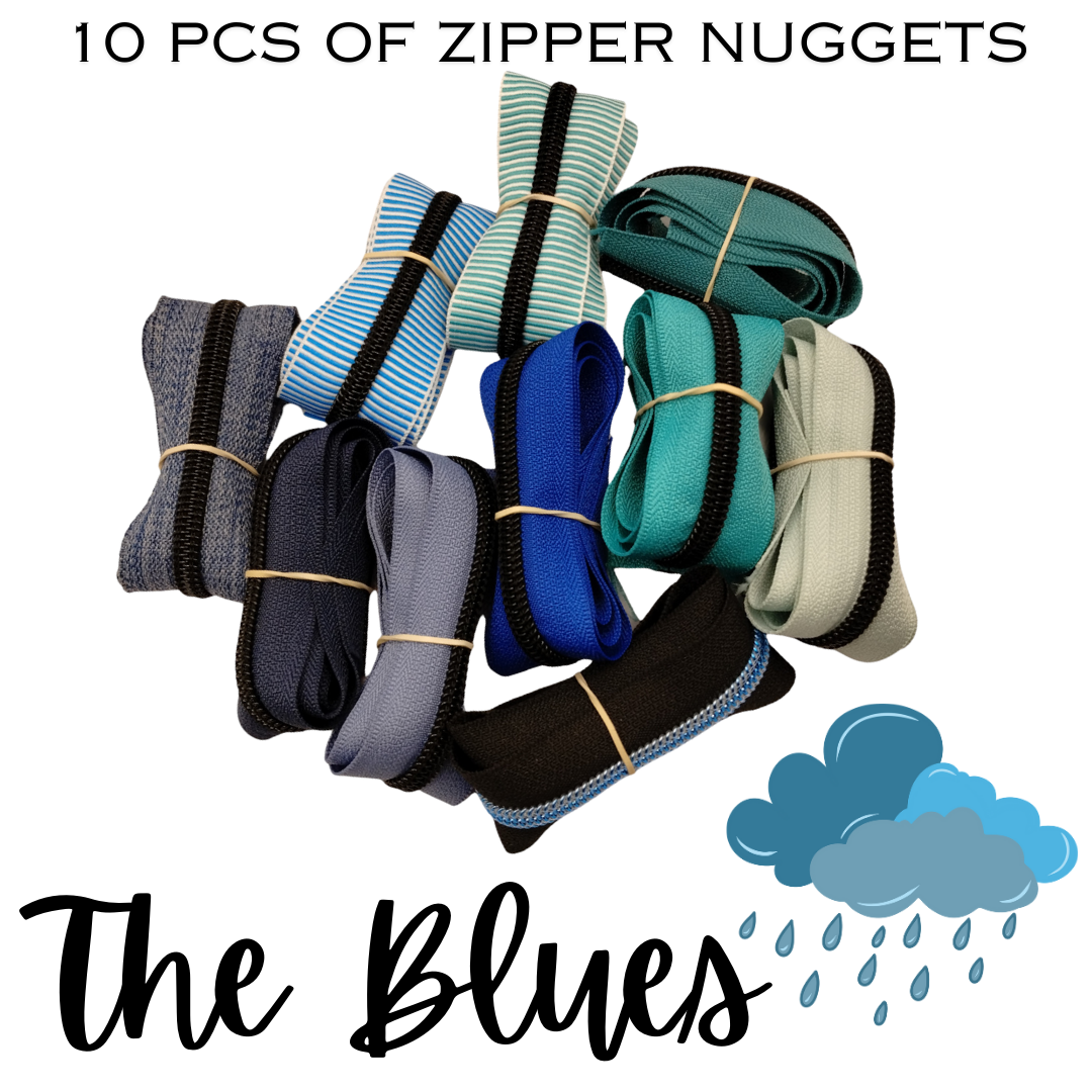Zipper Nuggets The Blues - 10 pcs Atelier Fiber Arts