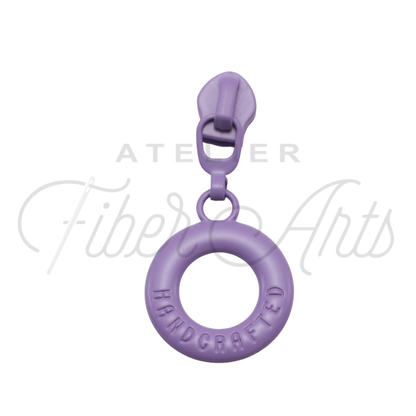 #5 Lifesaver Handcrafted Zipper Pull in Amethyst at Atelier Fiber Arts