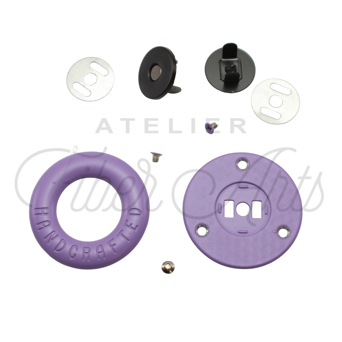 Lifesaver Handcrafted Magnetic Snap in Amethyst - 1 set at Atelier Fiber Arts