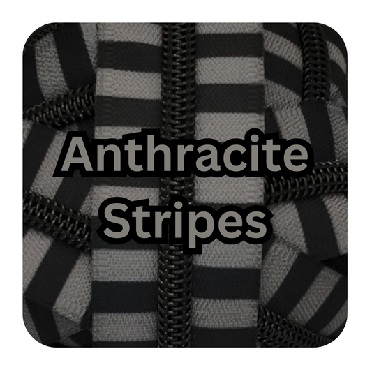 #5 Zipper -Anthracite Stripes - by the meter Atelier Fiber Arts
