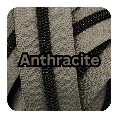 #5 Zipper - Anthracite - by the meter Atelier Fiber Arts