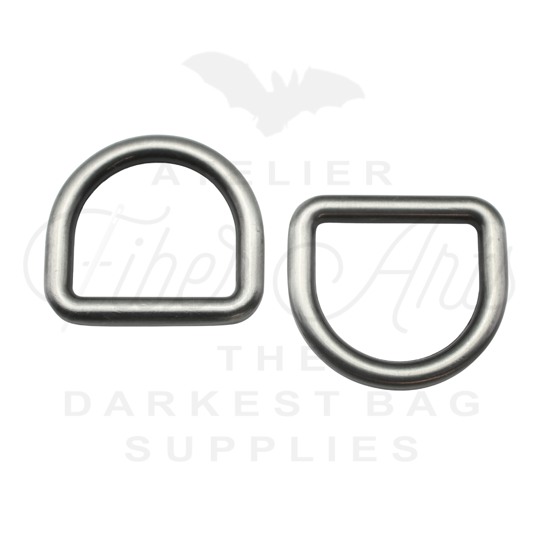 THICC(est) D-rings - 25mm (1inch) - Antique Steel - 2PCS at Atelier Fiber Arts