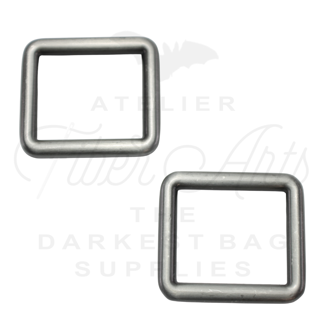 THICC(est) Rectangle Ring - 25mm (1inch) - Antique Steel - 2PCS at Atelier Fiber Arts