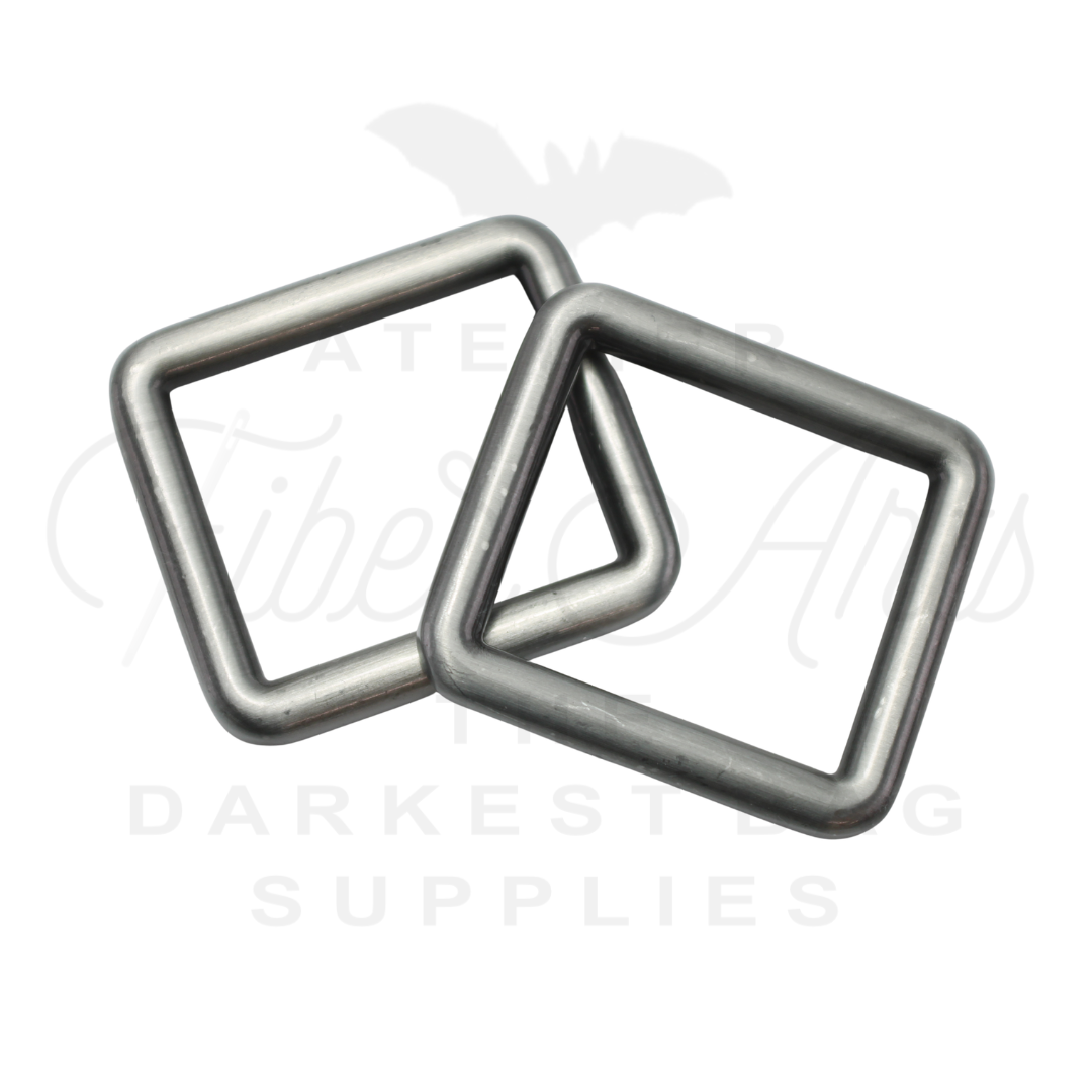 THICC(est) Rectangle Ring - 25mm (1inch) - Antique Steel - 2PCS at Atelier Fiber Arts
